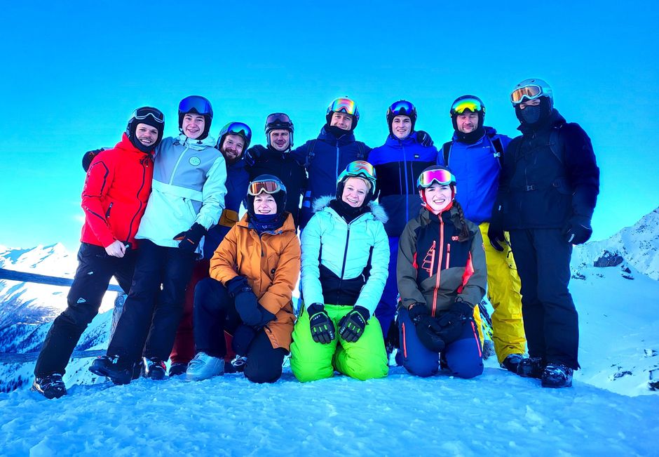 Skifahrer Gruppe